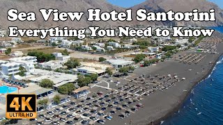 Sea View Beach Hotel Santorini Perivolos in 4K everything incl Drone Room Breakfast [upl. by Raquel]