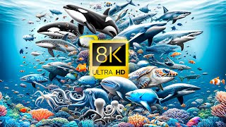 OCEAN ADVENTURES Majestic Marine Life amp Ocean Animals 60FPS 8K ULTRA HD [upl. by Arabele]