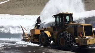 Caltrans District 2  Snow clearing on SR 89 in Lassen Volcanic National Park [upl. by Anaul]