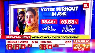 PhaseWise Voter Turnout Analysis In Assembly Polls 2024 Haryana  JampK  Republic TV Oct8WithArnab [upl. by Siderf]