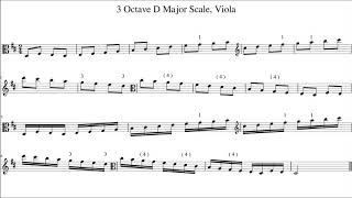 3 Octave D Major Scale Viola [upl. by Peta]