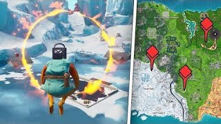 Défis Fortnite  Traverser les cercles enflammées en étant propulsé depuis un canon [upl. by Sutherlan]