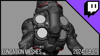 3D Character Sculpting  Marco Plouffes Twitch Stream of 20240409  Foundation Meshes [upl. by Aciretahs]