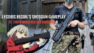 Chisato‘s Shotgun aka KelTec KSG gameplay！ft Tokyo Marui KSG gas Shotgun [upl. by Aicrop]