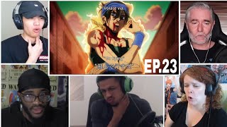 Volare Via Narancia vs Tiziano And Squalo Reaction Mashup JJBA Part 5 Golden Wind Ep23 [upl. by Ikkim]