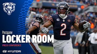 Postgame locker room after Bears win against Lions  Chicago Bears [upl. by Bj]