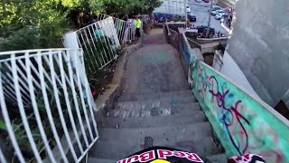 Insane Urban DH Mountain Bike POV  Red Bull Valparaiso Cerro Abajo 2015 [upl. by Satsoc]