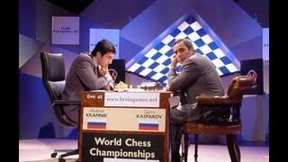 Kasparov Kramnik Match 1 World Chess Championship 2000 live [upl. by Tristam29]