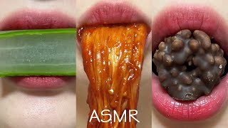 asmr 10FOOD ALOE SPICY ENOKI MUSHROOM CORN CUCUMBER CHOCOLATE MUKBANG eating sounds [upl. by Mansfield]