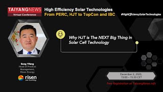 Risen Energy  Yifeng SongTaiyangNews Virtual Conference on High Efficiency Solar Technologies 2020 [upl. by Biebel]