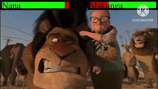 Madagascar 2 Escape to Africa 2008 Nana vs Makunga with healthbars [upl. by Adyht347]