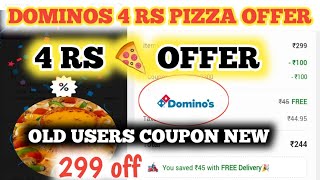 dominos 4 rs pizza offer  dominos coupon code today [upl. by Polak]