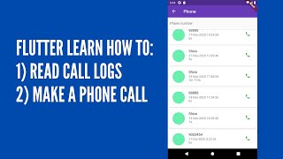 Learn how to read call logs and make a phone call in Flutter  Flutter tutorials [upl. by Naehgem710]