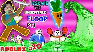 ROBLOX FLOOD ESCAPE Undertale Drowning Sick Town FGTEEV 20 Gameplay  Skit [upl. by Yeliah]