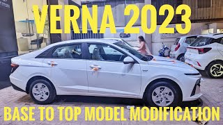 Verna 2023 Base Model to Top Model Modification 😍 With pricing  hyundaiVerna2023 [upl. by Des]