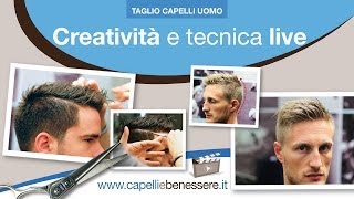 Corsi professionali di Taglio capelli uomo  Creatività e Tecnica Live capelliebenessereit [upl. by Enialb]