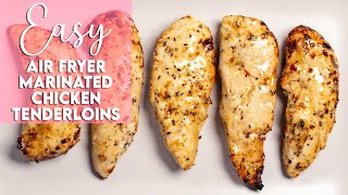 Easy Air Fryer Marinated Chicken Tenderloins Recipe  Munchy Goddess [upl. by Emie]