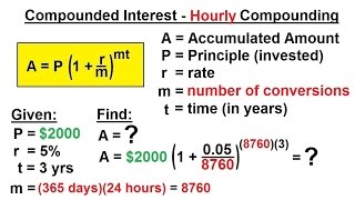 Business Math  Finance Math 6 of 30 Compound Interest  Hourly Compounding [upl. by Ahsap]