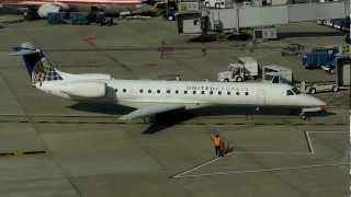 United Erj145 Lands at Bradley Intl Airport [upl. by Nedaj]