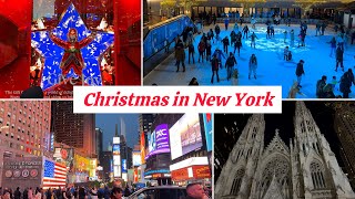 Christmas in New York City  New York Vlog  Bryant Park Times square Macy’s Disney [upl. by Adav]