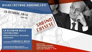 Sabino Cassese La riforma delle Istituzioni  26 ottobre 2016 [upl. by Asen669]