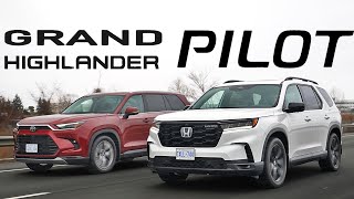 Toyota Grand Highlander vs Honda Pilot Which 3 Row SUV is the Better Choice [upl. by Nnylannej]