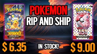 Pokemon Rip and Ship Cheap packs Surging Sparks and 151 in stock pokemon pokemoncards tcg [upl. by Llywellyn]