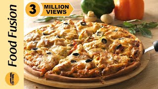 Chicken Fajita Thin Crust Pizza Recipe By Food Fusion [upl. by Bushore50]