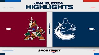 NHL Highlights  Coyotes vs Canucks  January 18 2024 [upl. by Clava992]