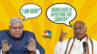 Jagdeep Dhankhar amp Mallikarjun Kharge Spar Over Adani Bribery Row  Parliament Winter Session  N18V [upl. by Merci781]