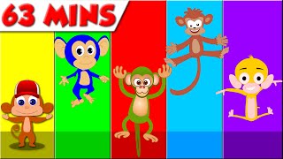 Five Little Monkeys  Nursery Rhymes  Kids Songs [upl. by Naynek918]