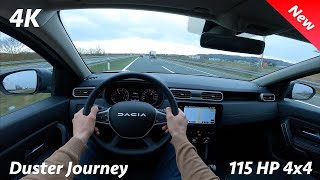 Dacia Duster 2023 POV Test drive in 4K 15 Blue dCi 115 HP 6speed 4x4 [upl. by Audi]