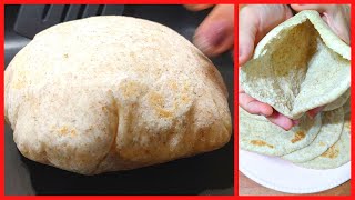 El PAN en sartén que SE INFLA y queda HUECO Pan de pita sin horno Receta pan árabe casero fácil [upl. by Pelson]