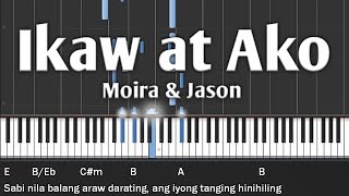 Ikaw at Ako  Moira amp Jason  Piano Tutorial Synthesia with Lyrics and Chords [upl. by Jeffry]