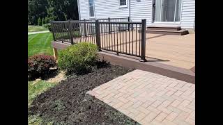 outdoor deck oasis using Timbertech Impression aluminum railing in the dark bronze color [upl. by Imaj864]