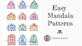 Easy Mandala Patterns for Beginners  How to draw Mandala art  Stepbystep tutorial [upl. by Cinda]