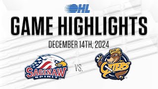 OHL Highlights Saginaw Spirit  Erie Otters Dec 14 2024 [upl. by Gino]