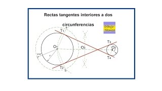 Rectas tangentes interiores a dos circunferencias [upl. by Vivian]