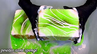 Light green laundry gel soft scrub oxy and blue powder 💚💙🤍 Asmr squeezing sponge [upl. by Yesnikcm]