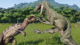 5 Velociraptor VS 7 Dilophosaurus  Jurassic World Evolution [upl. by Adnirem]