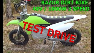 Razor Dirt Bike Test Drive  48v 1800W 3 speed brushless motor [upl. by Sherrie]