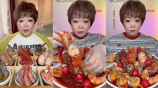 Seafood 10 Eat big Shrimp 🍤🦐🍤🦐mukbang chicken seafood eating dinner [upl. by Butta250]