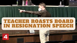 Grosse Pointe teacher roasts board of education in intense resignation speech [upl. by Fabien]