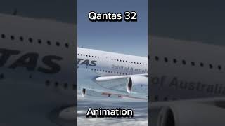 Qantas 32  Animation Vs Real Footage Q32 Qantas Planeincident credits to A320shrek [upl. by Tannen461]