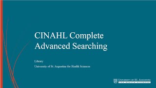 CINAHL Complete Advanced Searching [upl. by Enailuj]