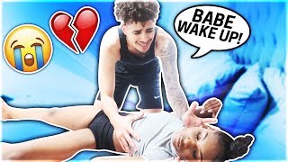 NOT WAKING UP PRANK ON BOYFRIEND Cute Reaction [upl. by Klepac]