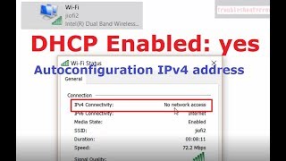 WiFi status IPv4 Connectivity No network access DHCP Enabled but Autoconfiguration IPv4 address [upl. by Portwine39]