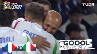 ¡Italia empata con un gran gol de Frattesi Francia 12 Italia  UEFA Nations League 2024  TUDN [upl. by Ennirok368]