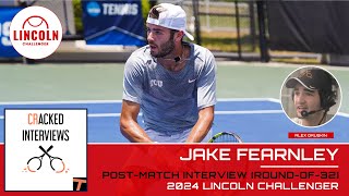 Jake Fearnley Roundof32 PostMatch Interview 2024 Lincoln Challenger [upl. by Hadihahs]