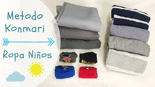 Como doblar ropa de niños  Método Konmari  Camisas Pantalones Calcetines [upl. by Eran193]